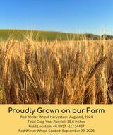 Certified Glyphosate Residue Free Hard Red Winter Wheat Berries | 1 LBS | Family Farmed in Washington State | Non-GMO Project Verified | 100% Non-Irradiated | Certified Kosher Parve | Field Traced