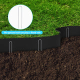 Watayo 50 FT Grass Barrier Landscape Edging Coil - 5 inch Depth Terrace Board Edging - Flexible Garden Bed Weed Barrier for Lawn Area Driveway Path Sidewalk