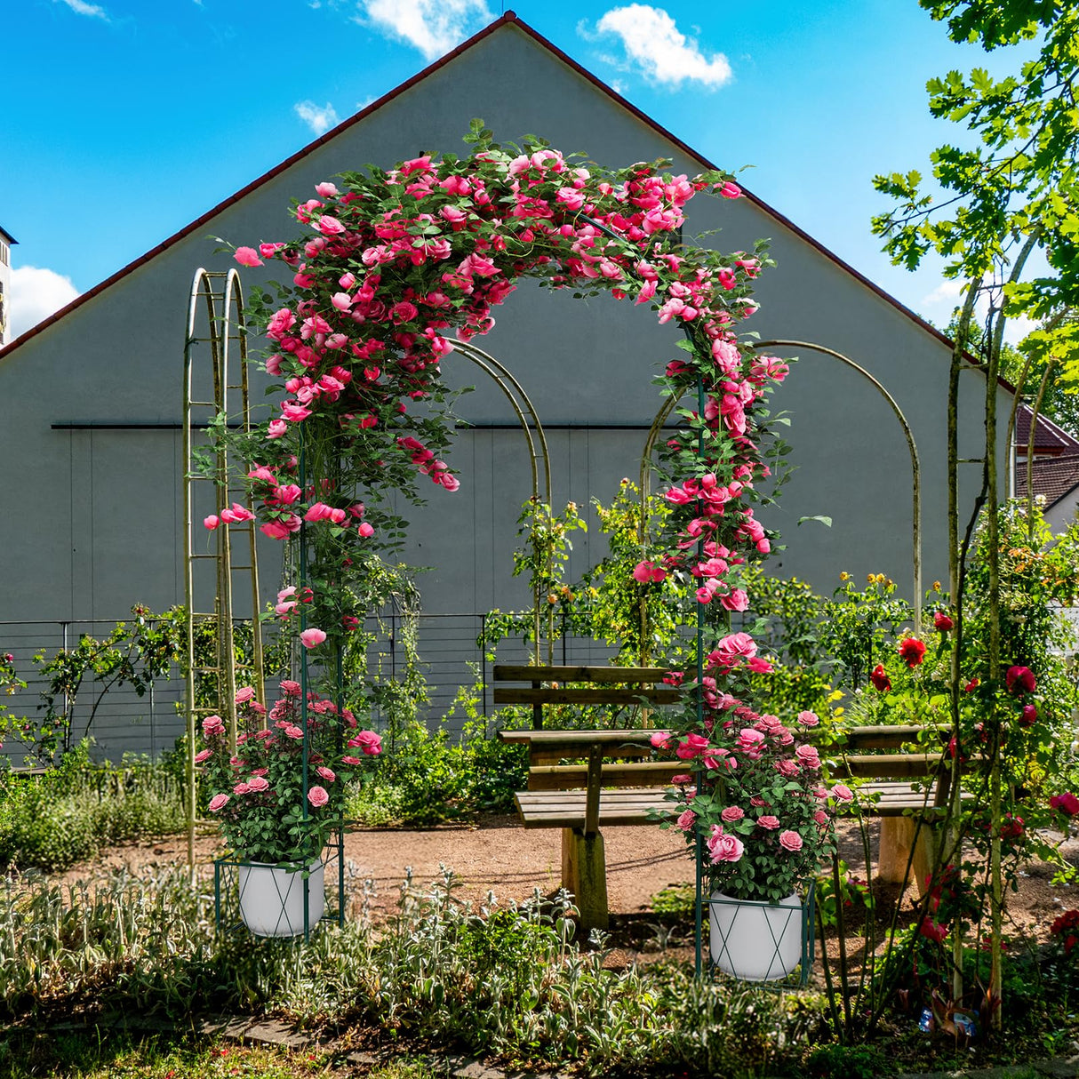 Heavy Duty Garden Arch Trellis for Climbing Plants Metal Garden Arbors