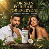 PURA D'OR USDA ORGANIC Fractionated Coconut Oil: Hair, Face 16oz