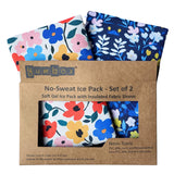 Yumbox Reusable Soft Ice Packs with Fabric Sleeve for Lunch Box and Cooler, Sweatproof, Pack of 2 Gel Ice Packs (Flowers)