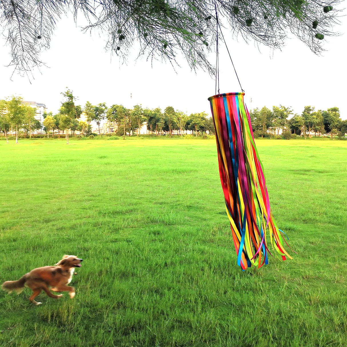 Satin Ribbon Windsock Streamer, Outdoor Decorations for Your Patio, Garden, Yard, Dock and Camper, 49-Inch, WS49-XZH