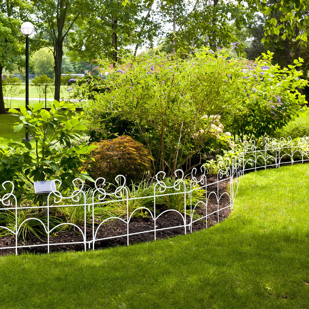 ARIFARO Decorative Garden Fence, 10 Pack, 14 ft Metal Flower Bed Border Fence, Small Fence for Garden Edging, No Dig Movable Panels for Lawn Patio Yard（13" H x 17" W ）