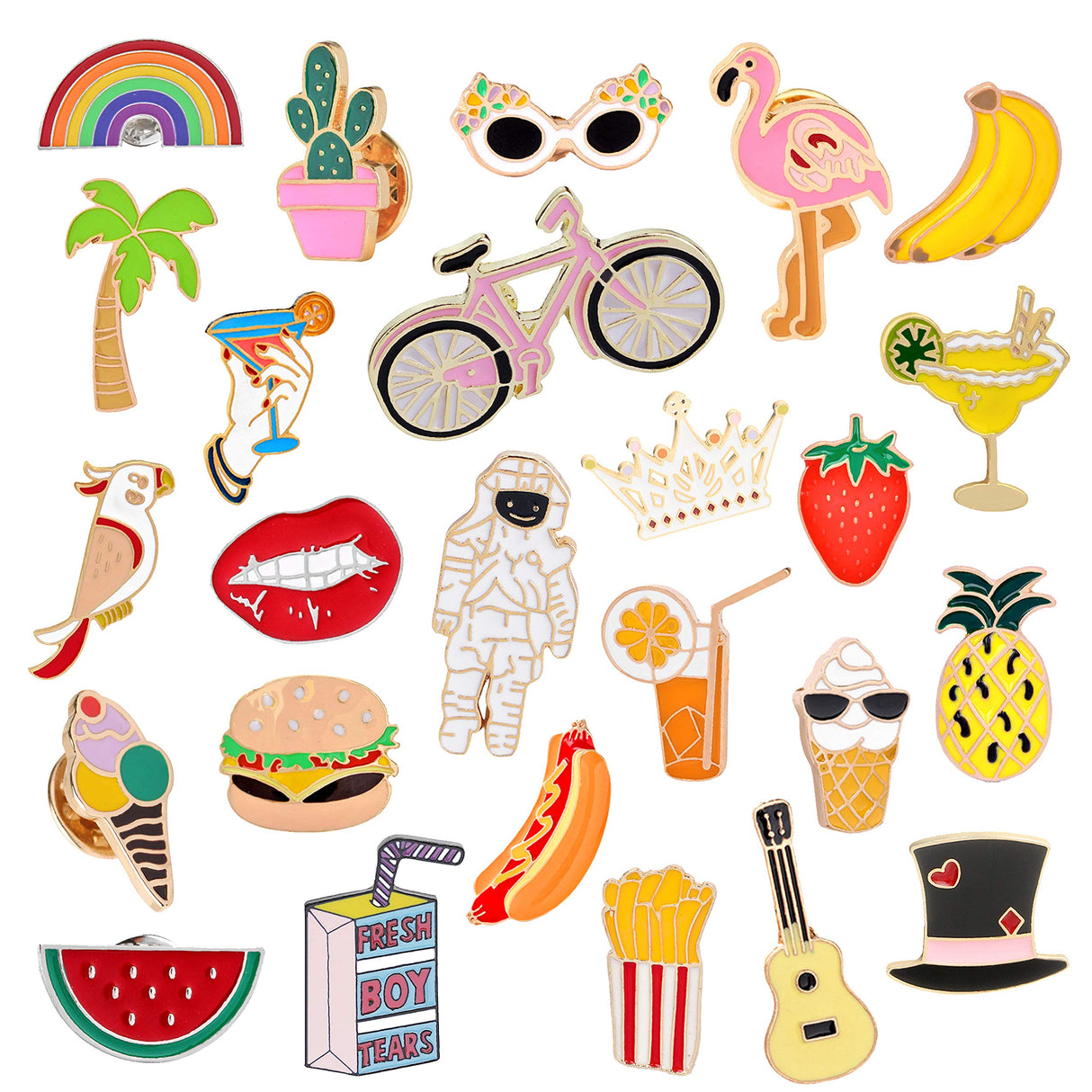 EuTengHao 25 Pieces Cute Enamel Lapel Pin Set Cartoon Brooch Pin Badges Brooch Pins for Clothing Bags Jackets Accessories Supplies DIY Crafts