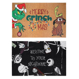 2 Pack Holiday Doormat Set, Halloween Mat & Christmas Mat, 31.5”x20” Non Slip Front Door Rugs, Seasonal Entryway Mats for Indoor Porch, Welcome & Merry Christmas Decor