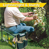 MaxWorks 50921 Folding Garden Kneeler Stool with 8 inch Wide Kneeling Pad, with 1 Tools Pouch for Planting and Gardening