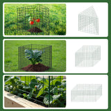 6 Sets of DIY Metal Plant Protectors from Deer, Garden Fencing Animal Barrier Size 11.8 * 12.9 inches, Mesh Plant Cage Chicken Wire Cloche for Plants with Stakes and Nylon Cables