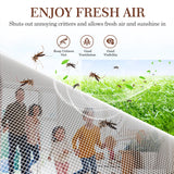 Yotache White Magnet Screen Door Curtain Fit Doors 36 x 78, Screen Size 38" x 79" Patio Screen Hands Free Entry Great for Pet and Kid