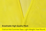 PeerBasics Safety Vests 5 Pack - Yellow Reflective High Visibility, Men Women