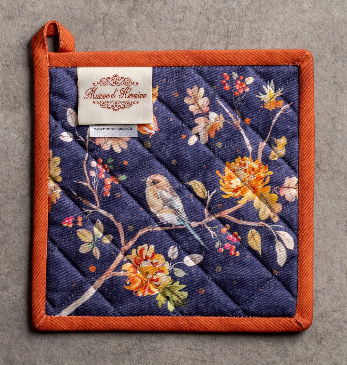 Maison d' Hermine Pot Holders Set 100% Cotton Heat Resistant Potholders 8" x 8" Hot Pads with Loop for Thanksgiving Christmas Decorations BBQ Baking Handling Hot Pans (Pack of 2, Kelim - Infinity)