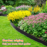 Kafuzi 4IN x 33FT Landscape Edging, Garden Edging Borders with 40pcs Metal Stakes, Flexible Plastic Garden Border for Lawn, Landscaping, Flower Beds, Trees and Yard