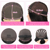 BINF Loose Wave Lace Front Wigs Human Hair 30 Inch Loose Deep Wave Wig Pre Plucked Pre Cut Glueless 4x4 Deep Wave Lace Closure Wig for Women HD Transparent Natural Black