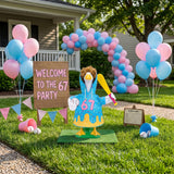 Sloakify Summer 67 Baseball Porch Goose Outfits, Ice Cream Hoodie Wigs for 23 inch Goose, Geese Statue Clothes Costume 4 Pcs Accessories, Birthday Party Garden Outdoor Yard Lawn Patio Decor