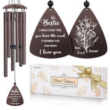 Bestie Gifts for Women, 32" Bronze Wind Chimes, Best Friend Birthday Gifts for Women, Friendship Gift for Birthday Christmas, Unique Bestie Gift Ideas for Woman Female Bestfriend BFF, Home Decor