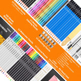 Caliart 176PCS Art Supplies Sketching Kit with 100 Sheets 3-Color Sketch Book, Graphite Colored Charcoal Watercolor & Metallic Pencils, Drawing Set Christmas Gifts for Adults Teens Girls Boys Kids