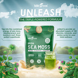 KIKI Green Irish Sea Moss Powder 8 Oz - with Bladderwrack Burdock Root Extract for Immune Support - Keto, Vegan Supplement