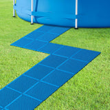 Moonoom 16 Pcs Ground Pool Drainage Walkway, 10.3" x 10.3" Floor Protector Mat, Non-Slip Plastic Modular Interlocking Cushion for Protecting Lawn and Away From Litter