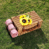 HYBDAMAI Picnic Basket for 4 Persons with Waterproof Picnic Blanket and Insulated Cooler, Large Wicker Picnic Basket for Camping, Outdoors, Valentine's Day, Christmas, Birthday, Wedding Gift