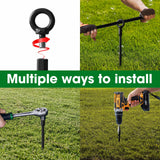 VASGOR Heavy Duty 18” Tree Stakes and Supports for Young Trees, Set of 6 Tree Stake Kit with 6 Straps for Staking and 78 Feet Rope, Can be Used with Drill (Adapter Included) (Set 6)