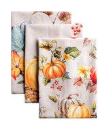 Maison d' Hermine Kitchen Towels Set of 3 100% Cotton 20" x 27.5" Reusable Cloth Tea Dish Towels Absorbent with Hanging Loop for Kitchen Dining Thanksgiving Christmas Decorations (Potiron)