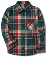 Mens Plaid Shirts Casual Long Sleeve Button Down Plaid Shirt Dad and Son Matching Shirts Christmas Green Plaid, 2XL