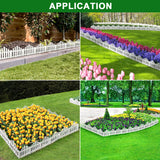 CooTentler Garden Edging Border No-Dig 13FT White 9.3 Inch Tall Landscape Edging with 14pcs Stakes for Decorate the Garden