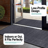 MaxMat® Extra Large Commercial Floor Mat, 3 x 5 Feet Heavy Duty Made in USA Commercial Door Mat, Waterproof, Low-Profile, Easy to Clean, Rubber Backing Entry Mudroom Rug (Charcoal Grey)