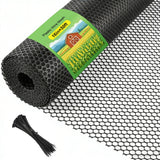 Plastic Wire Mesh Fence Roll 16 in x 50FT Plastic Chicken Mesh with 80 Pcs Zip Ties Balcony Garden Netting Fencing Barrier for Dogs, Poultry, Puppy, Garden Snake Barrier