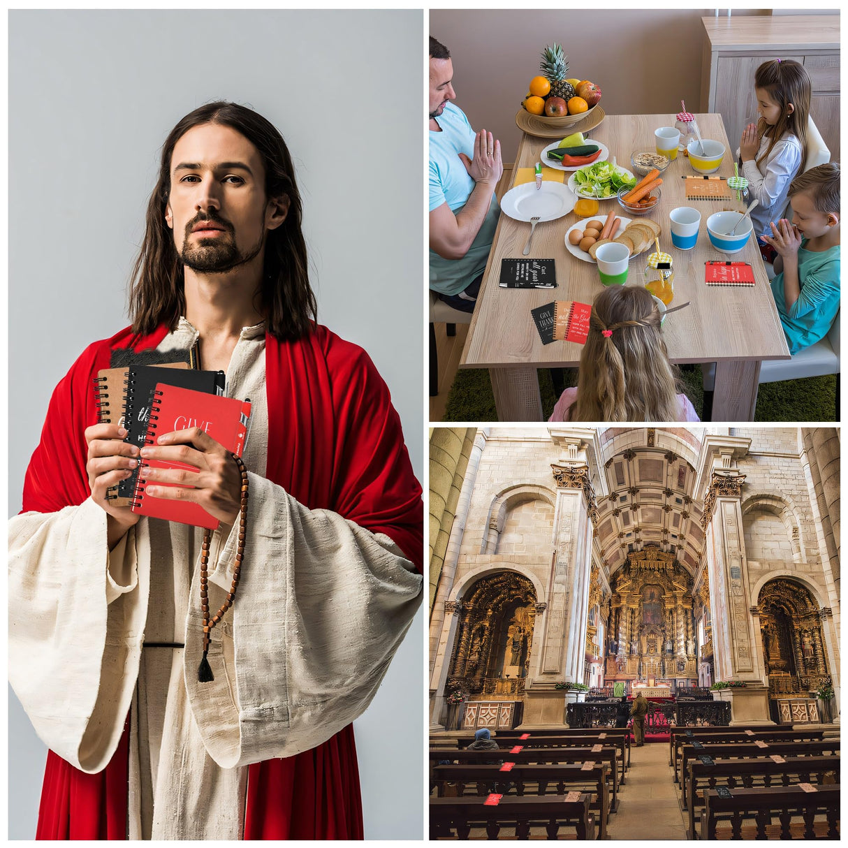 INSADA Christian Prayer Journal Spiral Notebooks Bulk with Pens - Small Notepads (4.13”x5.43”) - Christmas Gifts for Women men,Church Members & Bible Study Groups (30 sets multicolor)