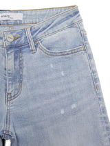 ONESO Wide Leg for Women Mid Low Rise Baggy Jeans Distressed Pants Stretchy Bottom Lady Basic Comfortable Denim (US, Numeric, 28, Regular, Regular, Light Blue)