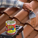 Flex Paste, Waterproof Paintable Putty, Spackle Sealant, Fill Gaps Cracks Holes - Block Out Water and Air - UV Resistant - Walls, Drywall, EPDM, Concrete, Roof, RV Repairs, Clear, Quart