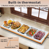 Warming Mat for Food (Extra Long 40"x12"), Warming Trays for Buffets Party & Daily Use, Temperature Control Food Warmer, Full Surface Warm Tempered Glass Food Warming Mat, White Electric Warming Tray