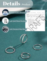 Dochais 4PCS 18G Nose Rings Hoops, Surgical Steel Earrings Tragus Septum Piercing CZ Clicker Ring, Hinged Segment Conch Lip Cartilage Double Hoops 8mm 10mm for Women Men (Silver-20G,10mm)