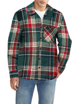 Mens Plaid Shirts Casual Long Sleeve Button Down Plaid Shirt Dad and Son Matching Shirts Christmas Green Plaid, 2XL