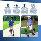 KneeRover Steerable Knee Scooter Knee Walker for Adults for Foot Surgery, Broken Ankle, Foot Injuries - Foldable Knee Rover Scooter for Broken Foot Injured Leg Crutch Alternative with Basket Green
