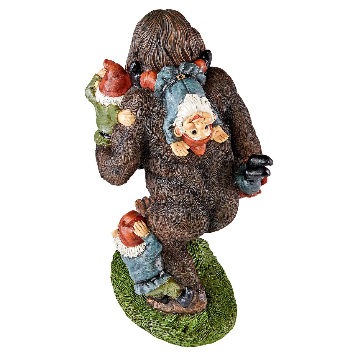 Design Toscano Schlepping the Garden Gnomes Bigfoot Yeti Indoor/Outdoor Garden Statue, 16 Inch Tall, Cast Stone Resin, Painted Full Color Finish