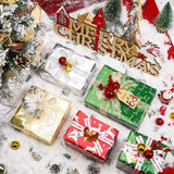 WRAPAHOLIC 30 Inch Christmas Wrapping Paper Roll - Jumbo Roll Red Green Gold and Silver Snowflakes Trees Holiday Collection with Metallic Foil Shine - 4 Rolls - 30 Inch x 120 Inch Per Roll