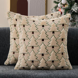 Allorry Christmas Pillow Covers 20x20 inch Set of 2 Christmas Decorations Soft Plush Faux Fur Wool Beige Xmas Tree Throw Pillow Cases Winter Holiday Decor for Sofa Living Room PT-012C20