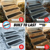 THUNDER GRIP Outdoor Stair Treads - Non Slip 30" x 6" - 12-Pack Weather Resistant Exterior Grip Tape - Anti Skid Strips - Waterproof 80-Grit Adhesive Treads