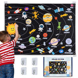 BONNYCO Solar System for Kids with 61 Felt Planet Figures, Montessori Toys
