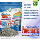Triple Super Phosphate 0-46-0 Fertilizer Made in USA - Bloom Booster - TSP Pure Phosphorus Plant Food for Plants & Flower Gardens - Fruit, Vegetables