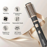 DAILYLIFE Blow Dryer Brush, Rotating Hair Dryer Brush with Detachable Brushes, Ionic Heated Round Brush, 3-in-1 Hot Air Spin Brush Set, 3 Temperature Settings, for All Hair Types