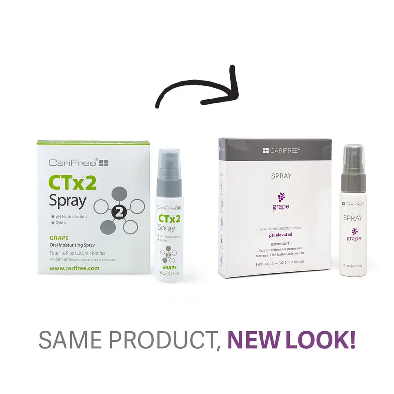 CariFree Oral Moisturizer Spray for Dental Hygiene (Grape) | Non-Staining and Fluoride-Free | Freshens Breath and Moistens Mouth| Recommended by Dentists for Oral Care