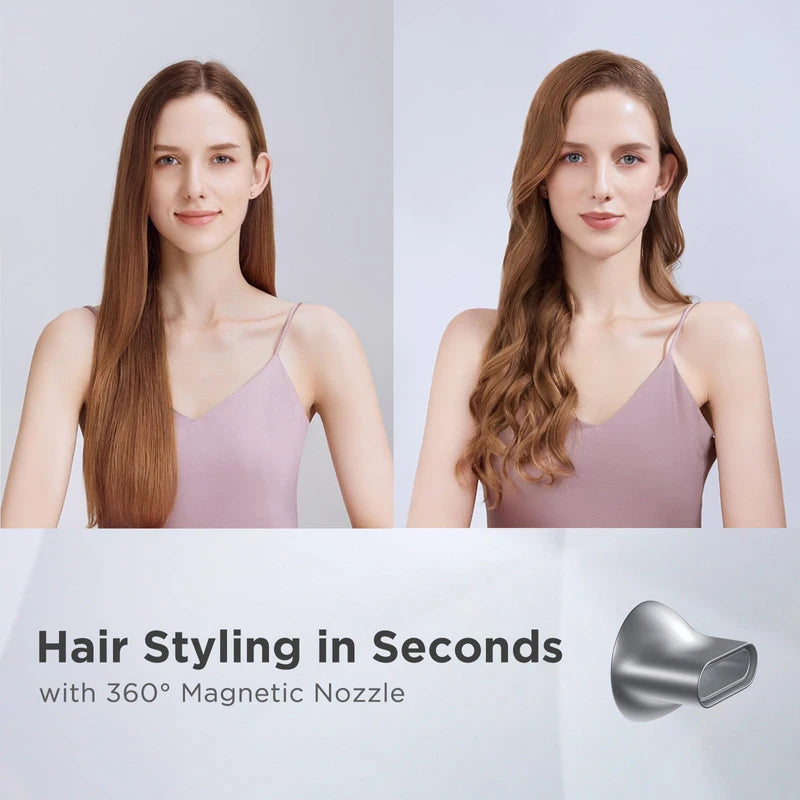 Hair Dryer, Lightweight Ionic Blow Dryer, High Speed Hair Dryers with 11,0000 RPM Brushless Motor for Fast Drying, 360° Rotating Magnetic Nozzle, Low Noise Hair Dryer for Home Travel Professional
