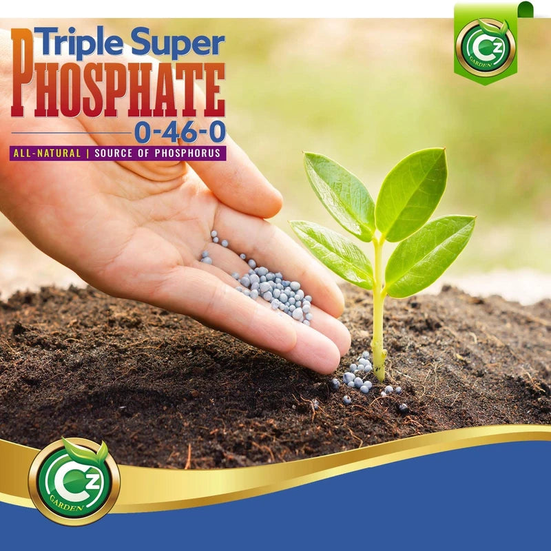 Triple Super Phosphate 0-46-0 Fertilizer Made in USA - Bloom Booster - TSP Pure Phosphorus Plant Food for Plants & Flower Gardens - Fruit, Vegetables
