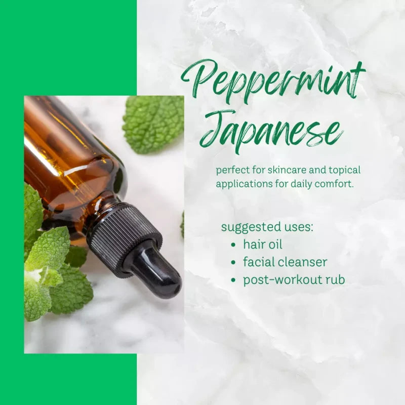 100% Pure Japanese Peppermint Essential Oil – Bulk Size, 16 fl oz | Therapeutic Grade, Steam Distilled, Mentha Arvensis