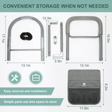 Bed Rails for Elderly Adults Assist Safety for Seniors Hand Bar Grab with Storage Pocket Patent Stabilizer with Fixing Strap, Support Up to 300lbs Grey