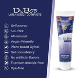 Dr. Bob Unflavored Toothpaste Natural Xylitol Baby Toddler Kids Toothpaste with Fluoride for Sensitive Teeth No Artificial Flavors SLS Free Dye Free 4oz 4 Ounce Pack of 1