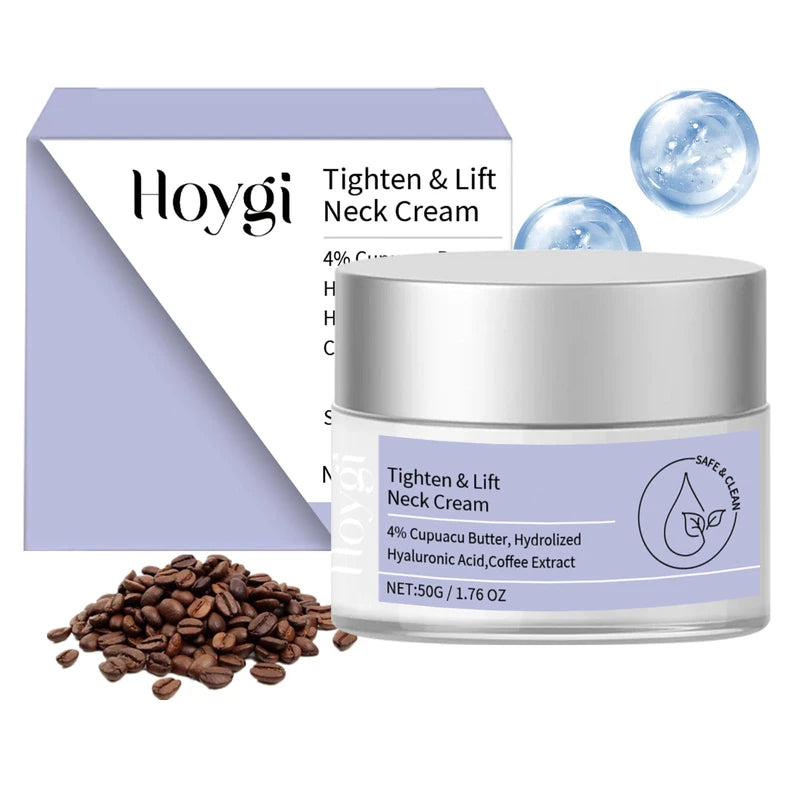 HOYGI Neck Firming Cream, Anti Aging Smooth Tighten Skin Wrinkles Lift and Firm Cream for Sagging Skin and Neck Moisturizing, 1.76 oz