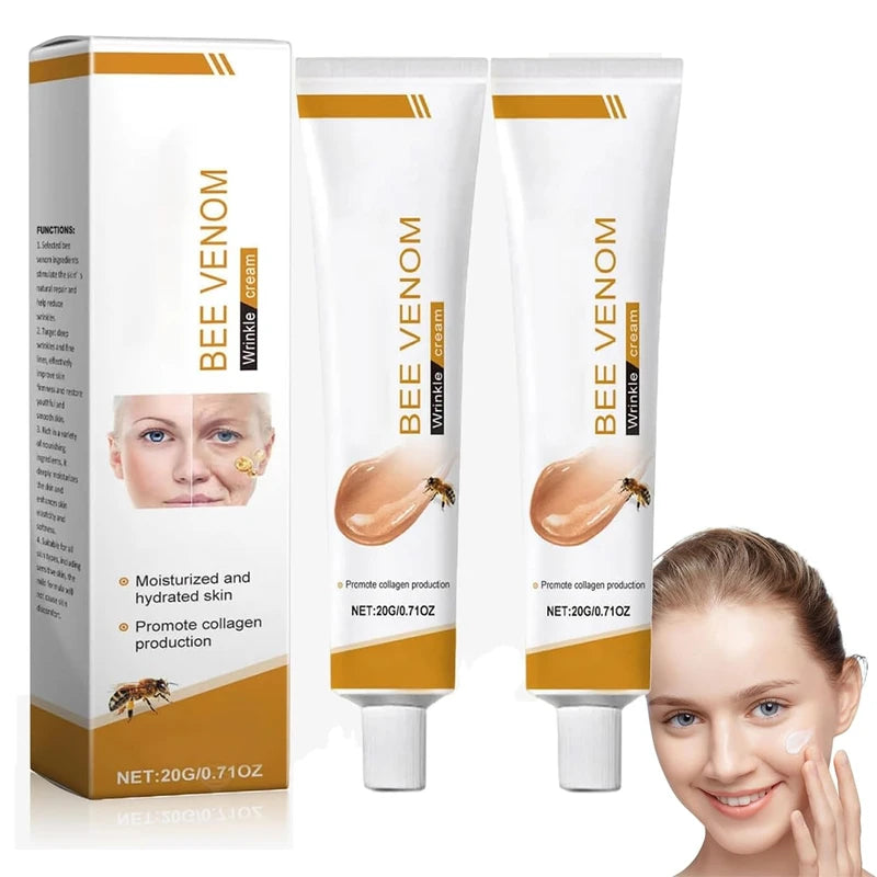 Furzero Bee Venom Wrinkle Removal Cream, Furzero Bee Venom Anti-Wrinkle Cream, Advanced Skin Firming Cream, Anti-Aging Moisturizer for Face & Neck,Anti-Aging Bee Venom Cream (2pcs)